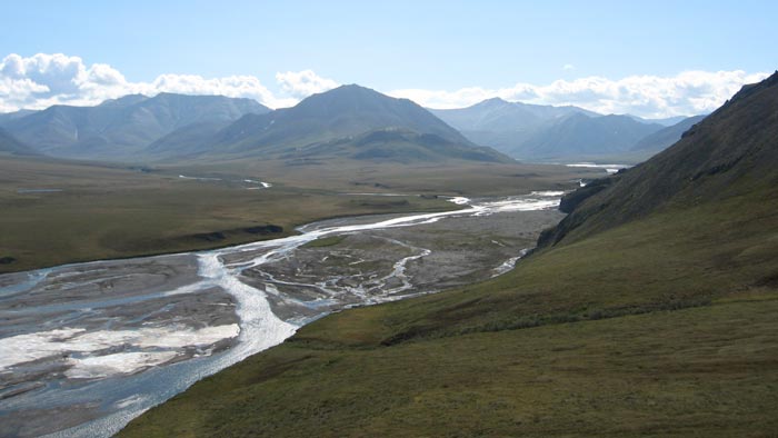 The expansive valley of the Aichilik meanders through the northern foothills of the Brooks Range. Photo Nan Eagleson.