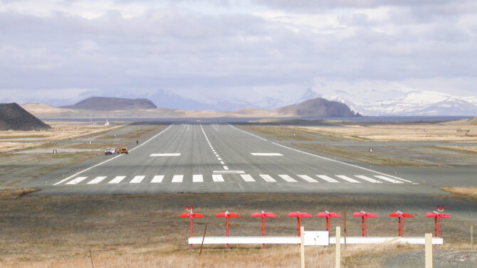 The long runway on Adak Island allows for twice weekly jet service from Anchorage.